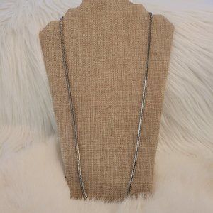 VINtage Nakagawa SN Signed Silver Tone Metal Chain‎ Necklace 10166